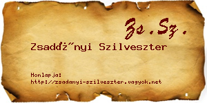 Zsadányi Szilveszter névjegykártya